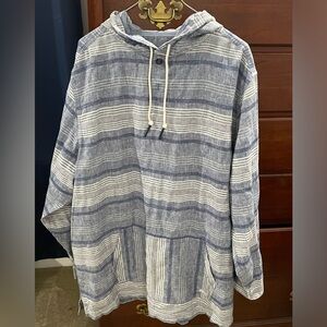 Tommy Bahama XXL hoodie.  100% cotton.  Blue & white. New no …